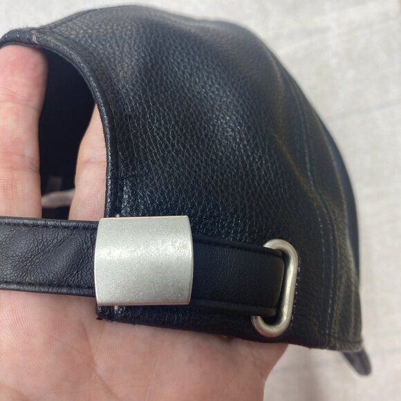 Brooklyn New York Baseball Cap Adjustable Hat Embroidered Logo Faux Leather - Picture 13 of 16